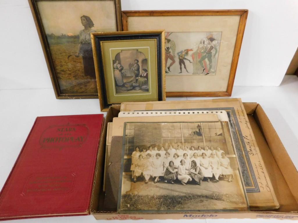 Lot of Vintage Photos , Framed Prints , and a Book of (1 of 4)