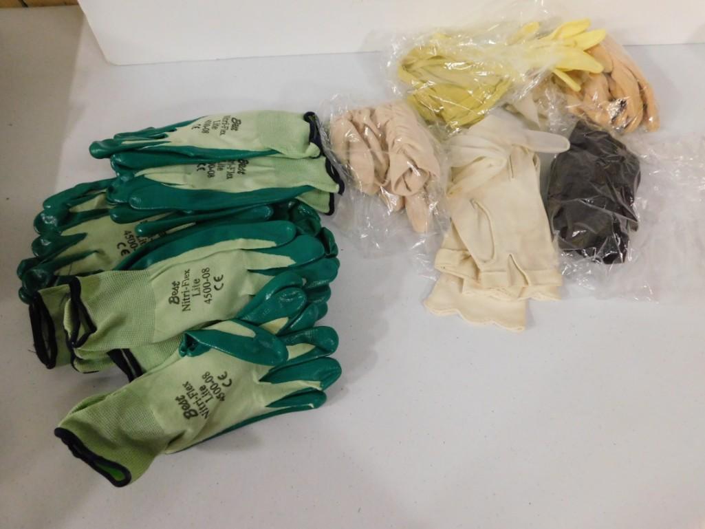 Lot of Gloves incl 8 pr Vintage Ladies Gloves and 10 pr: Lot of Gloves incl 8 pr Vintage Ladies Gloves and 10 pr Nitri Flex Work Gloves