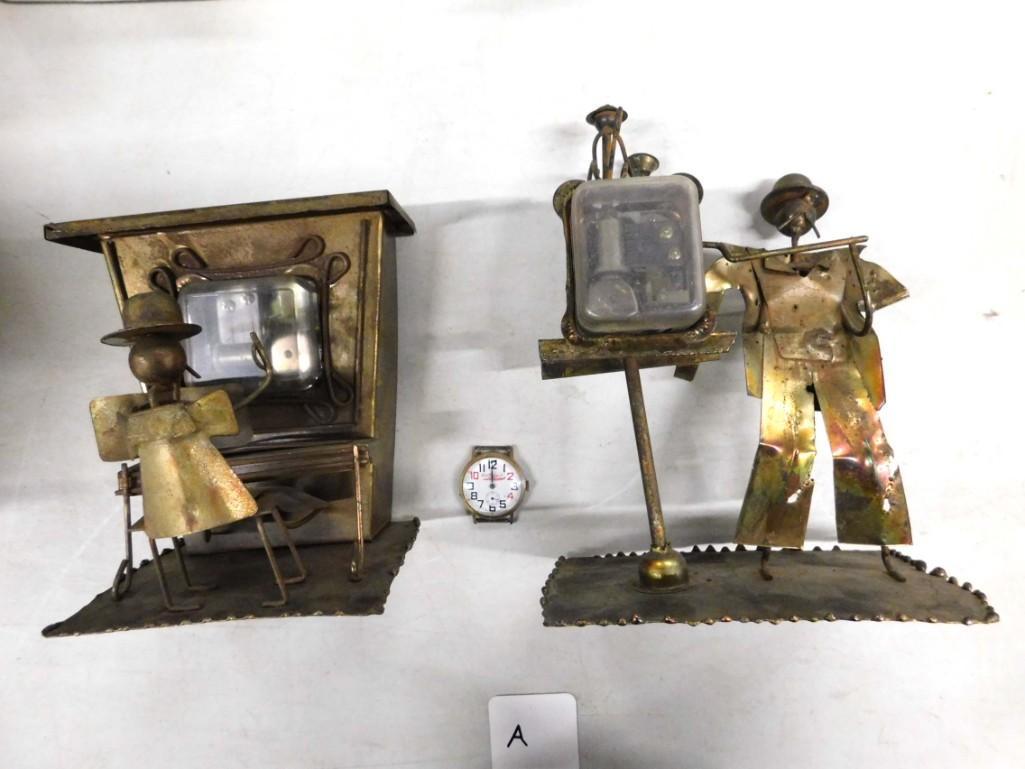 Lot of 2 Metal Music Box Figures incl Piano with (1 of 10)