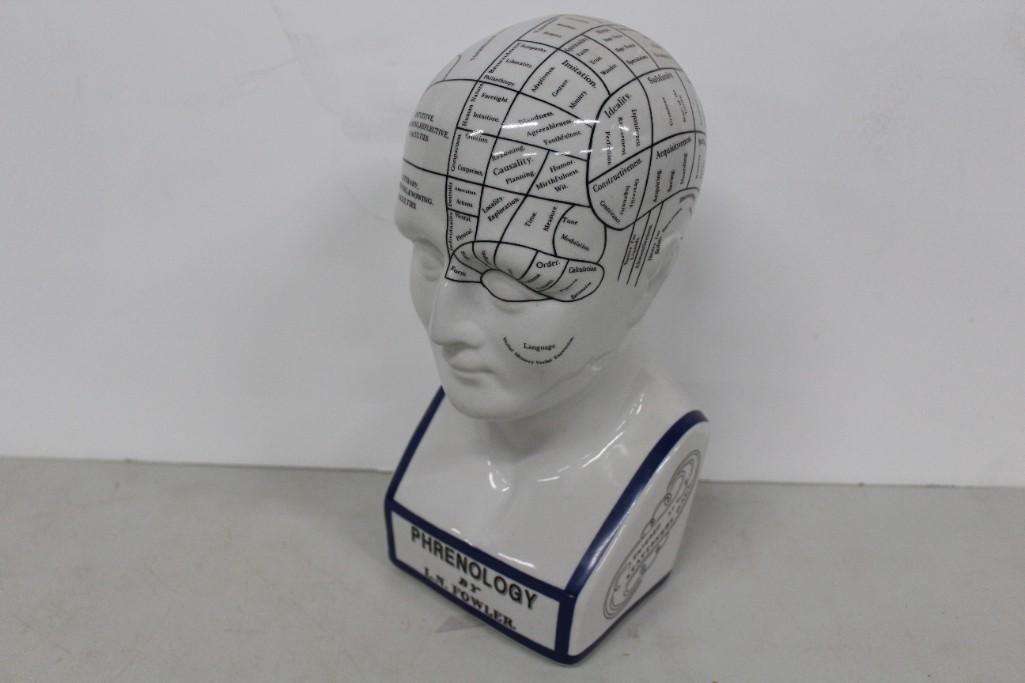 Phrenology by LN Fowler Statue or Figure: Phrenology by LN Fowler Ceramic Statue or Figure. Roughly 11.5" tall. No damage or repairs. Seems to be in good shape.