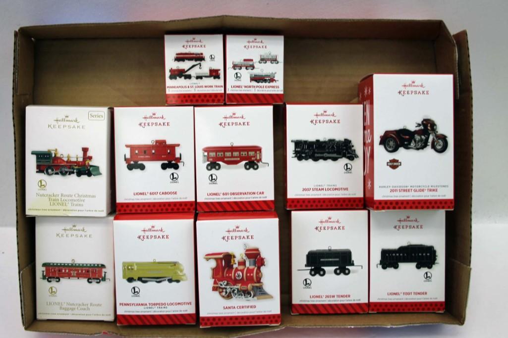 12 Hallmark Keepsake Ornaments incl Trains and Harley (1 of 5)