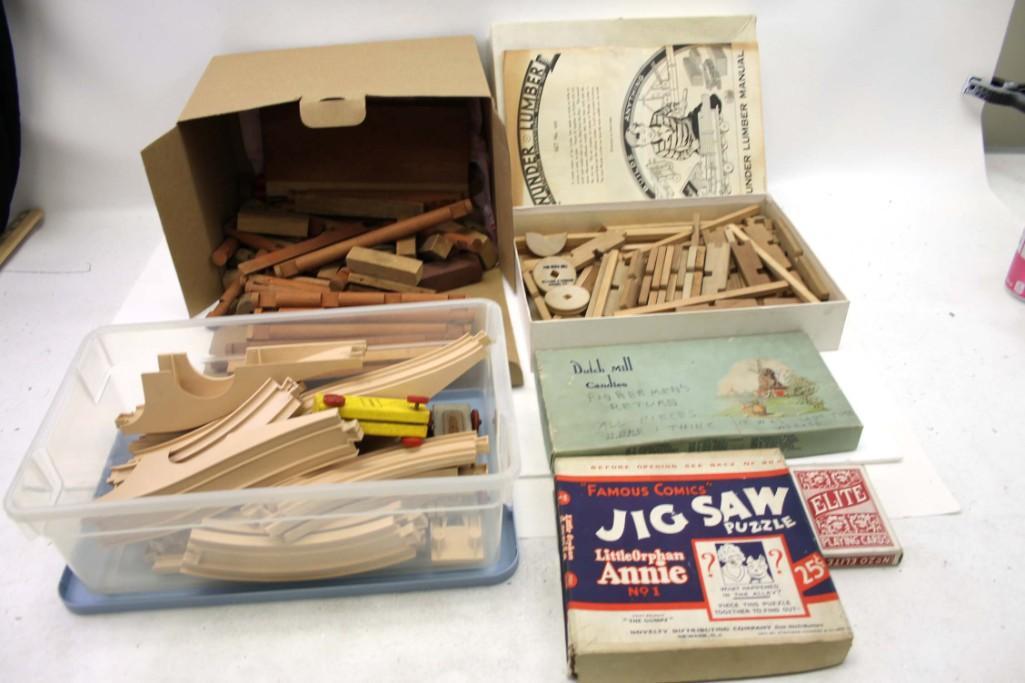 Vintage Puzzles , Games , Lincoln Logs , Cards , and (1 of 10)