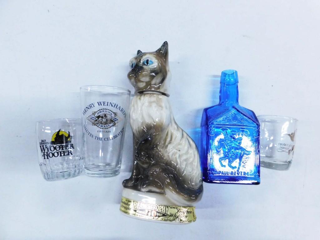 Bar Lot incl Siamese Cat Jim Beam Decanter , Paul (1 of 1)