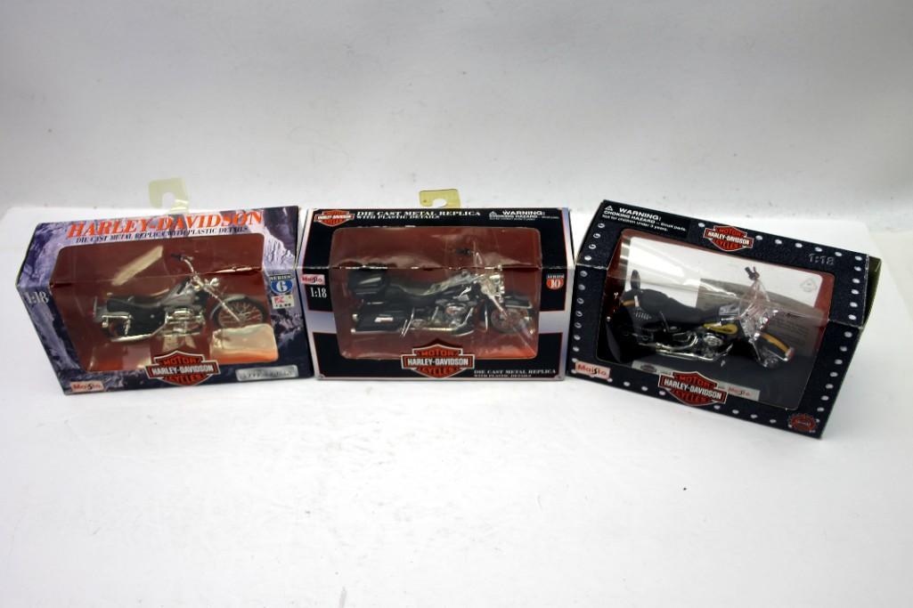 Lot of 3 Harley Davidson Maisto 1:18 Scale Die Cast (1 of 7)