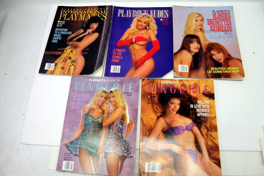 Playboy Supplement Issues including Nudes, Lingerie,: Lot of 5 Playboy Supplement Issues including Nudes, Lingerie, International Playmates, Blondes Brunettes Redheads. Some of these are stamped "Employee Copy"
