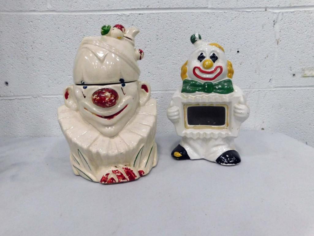 McCoy Pottery Clown Cookie Jar and McCoy Clown Figurine (1 of 3)
