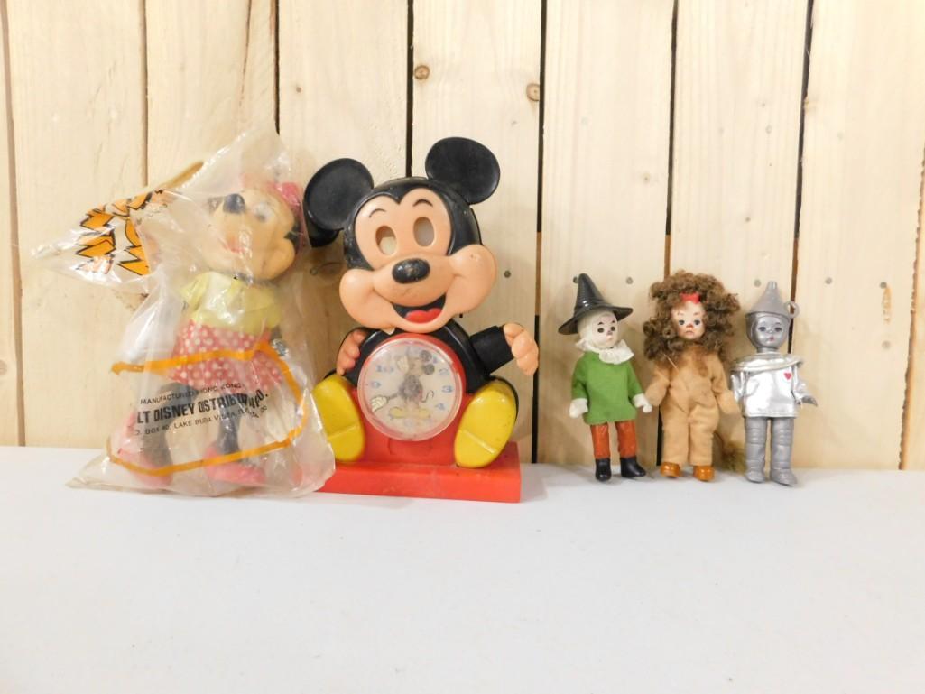 Vintage Toy Lot incl Mickey Mouse Clock , Wizard of Oz (1 of 4)