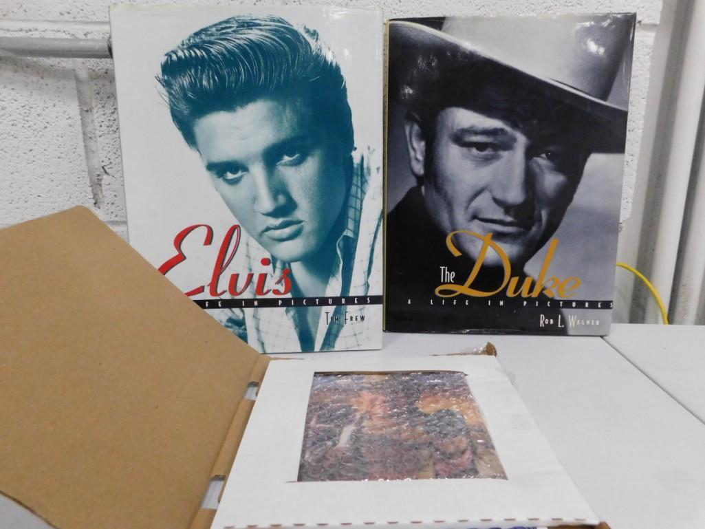 John Wayne Book and Elvis Presley Book and a Collectors (1 of 3)