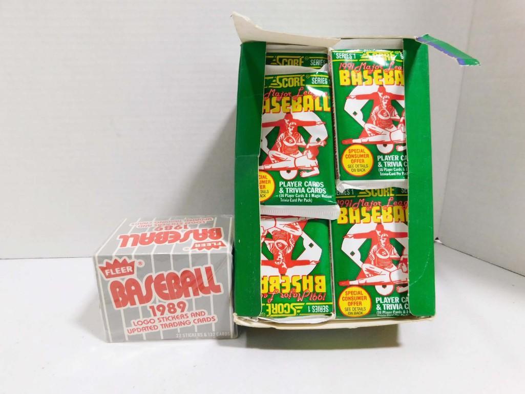 Incomplete Box of Score 1991 MLB Baseball Cards and (1 of 1)