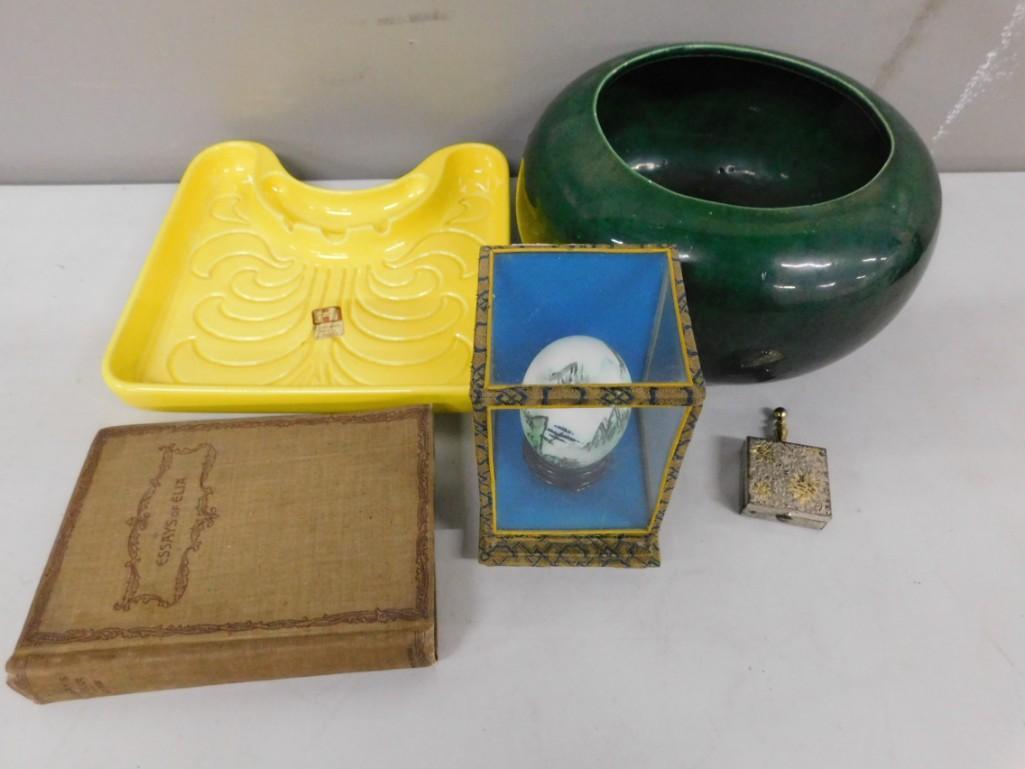 Collectibles Lot incl Haeger Ashtray , Painted Egg , (1 of 9)