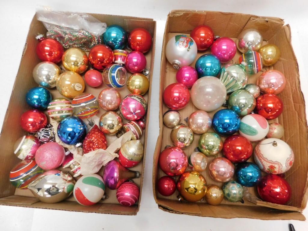 Lot of Vintage Christmas Ornaments - Mostly Glass: Lot of Vintage Christmas Ornaments - Mostly Mercury Glass