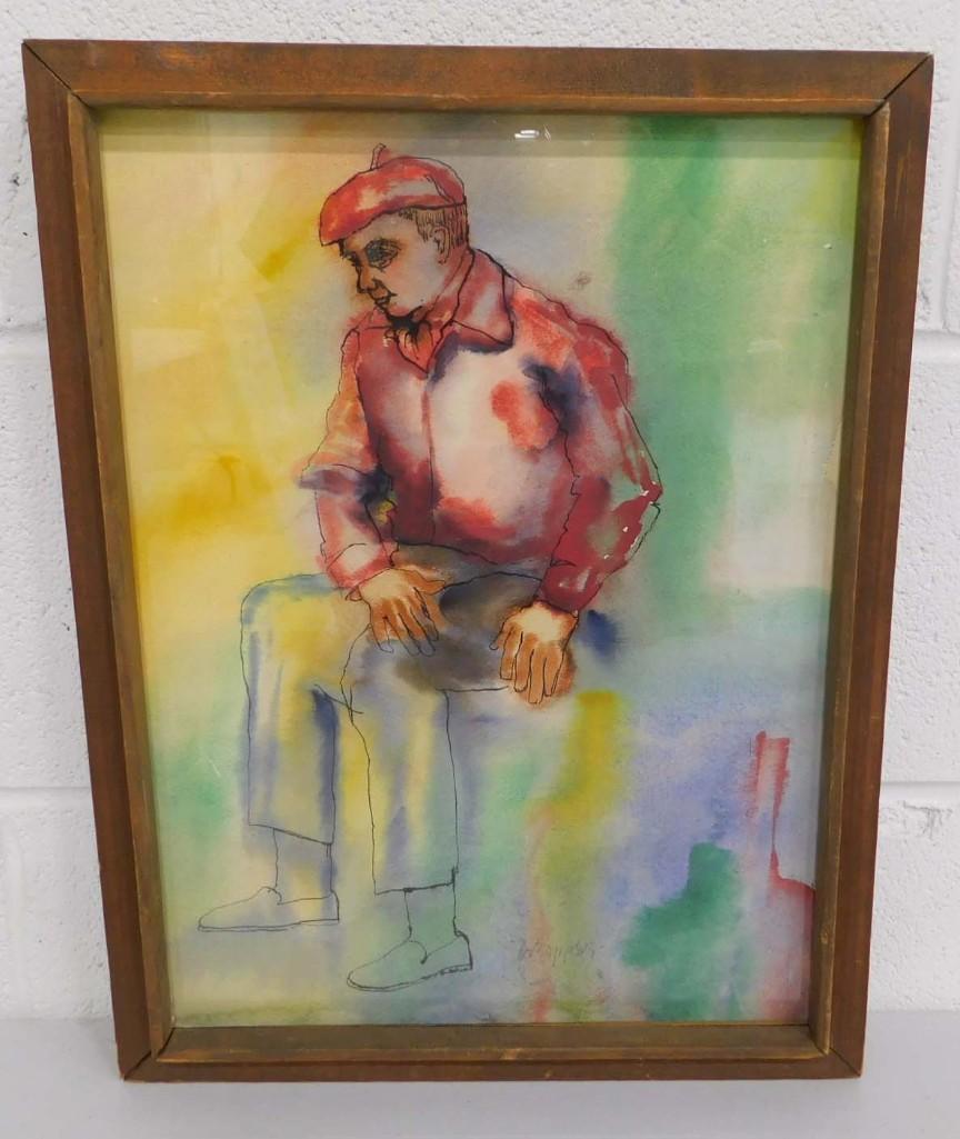 William Victor Gropper "Listed Artist" (1897-1977): William Victor Gropper "Listed Artist" (1897-1977) Original Watercolor & Ink Pencil Signed . Measures about 13.5"x17.75"