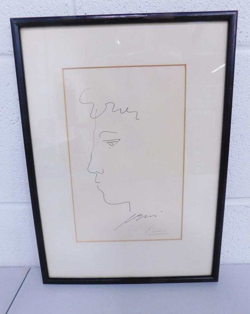 In the Style of P Picasso (1881-1973) Drawing on Creme (1 of 4)