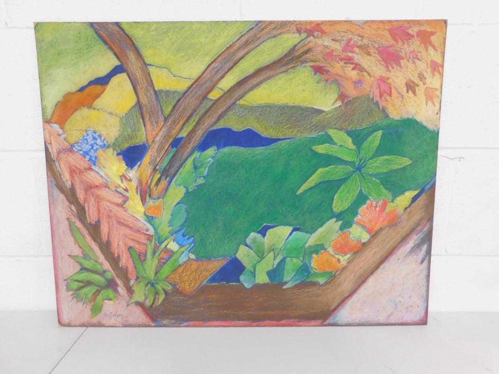 In the Style of Paul Gauguin (1848-1903) (Museum: In the Style of Paul Gauguin (1848-1903) (Museum Quality Workmanship) Unknown Media / Signed . Measures about 22"x28"