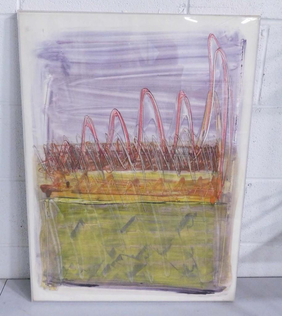 Abstract Composition Signed and Dated '81 , Mixed Media (1 of 3)