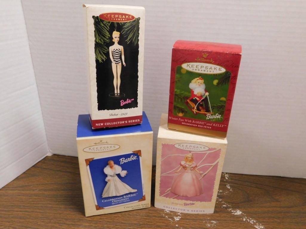 Lot of 4 Barbie Hallmark Keepsake Ornaments (1 of 1)