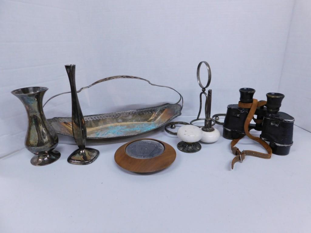 Misc. Lot including Silver Plate, antique Door Knob, (1 of 6)