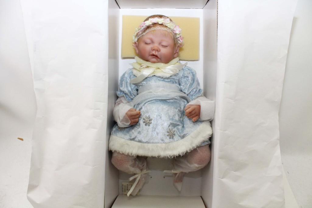 Ashton Drake Sandi McAslan OOAK 18" Sleeping Winter: Ashton Drake Sandi McAslan OOAK ( One of a Kind ) 18" Sleeping Winter Baby Artist Vinyl & Cloth Weighted Doll in Box