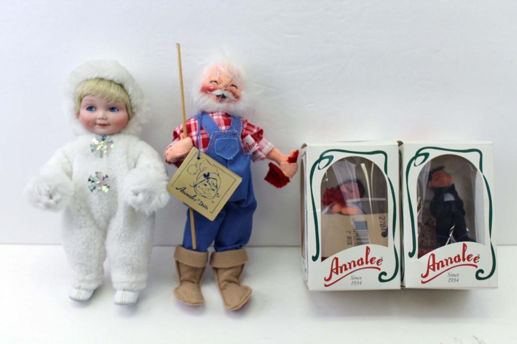 Annalee Mobilitee Bride and Groom Ornaments in Boxes ,: Annalee Mobilitee Bride and Groom Ornaments in Boxes , Farmer , Ashton Drake Porcelain Snow Baby Lot