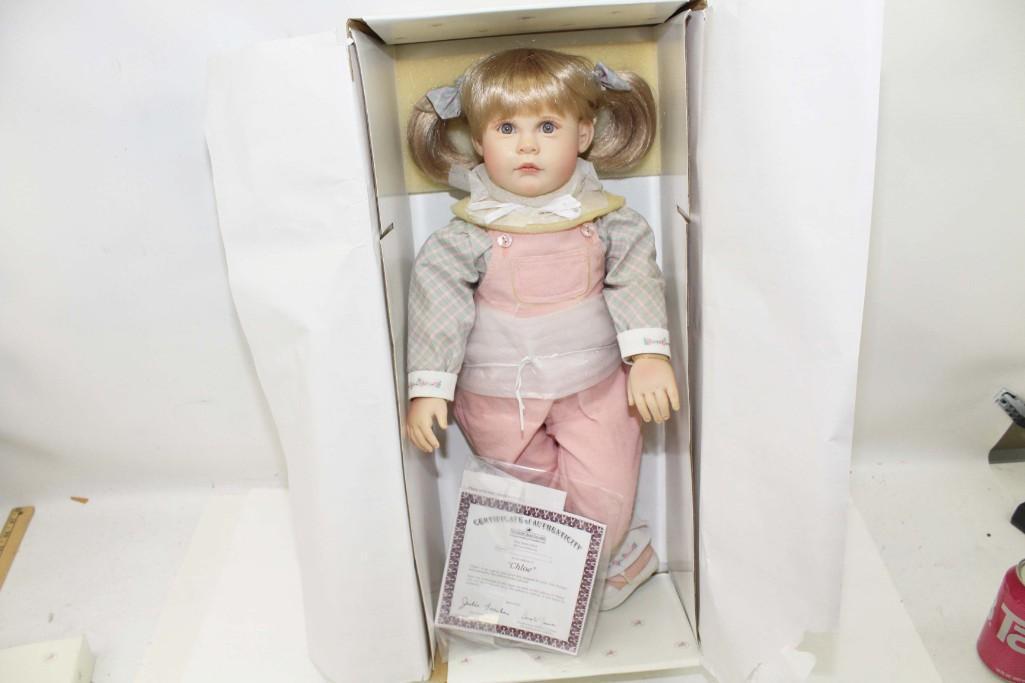 Ashton Drake Chloe So Truly Real Lifelike Doll by Julie: Ashton Drake Chloe So Truly Real Lifelike Vinyl & Cloth Toddler Girl 23" Doll with Box by Julie Fisher. Doll was displayed