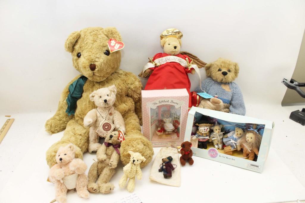 Asst Bears Lot incl Large Vtg Ty Bear , Boyds Bears , (1 of 6)