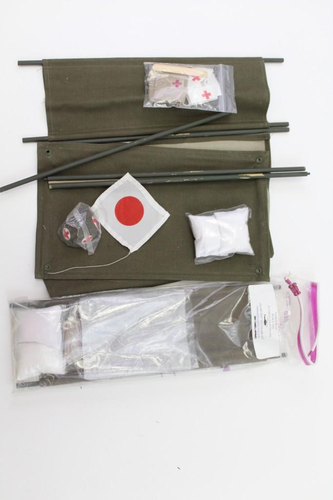 Custom Military Medic Items for 12" Figures :: Lot of Custom Military Medic Items for 12" Figures : Stretchers , Pillows , Helmet , etc