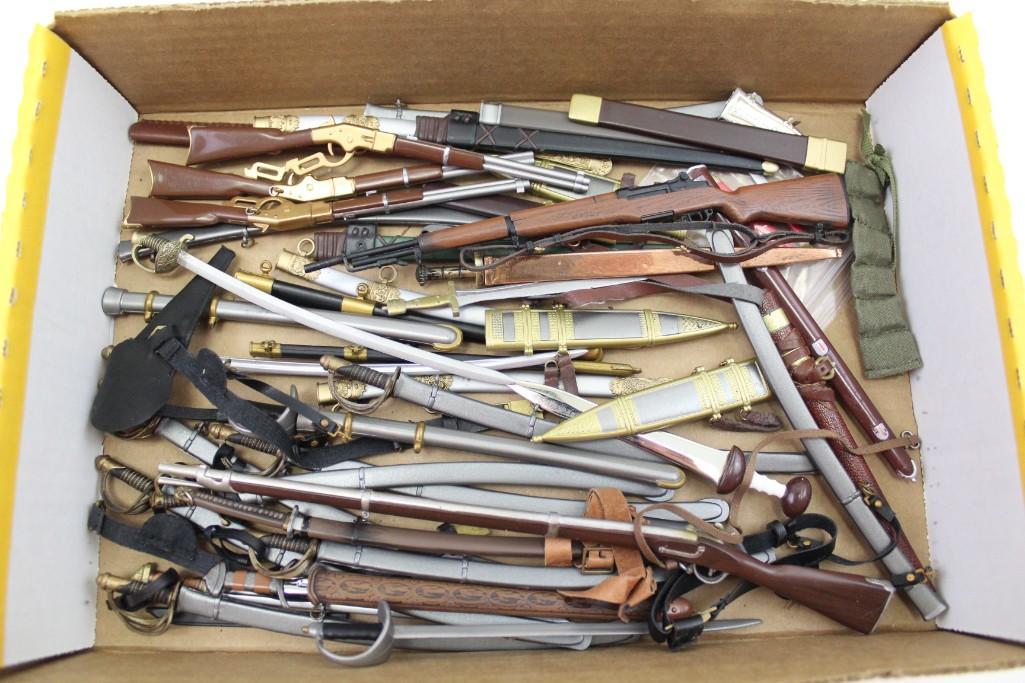 Swords , Sheaths , Rifles for 12" 1:6 Scale Figures: Lot of Swords , Sheaths , Rifles for 12" 1:6 Scale Figures