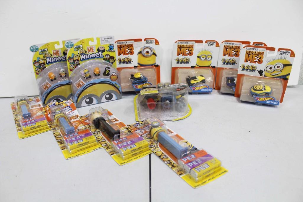 Despicable Me Lot NIP incl Minion Pez , Hot Wheels ,: Despicable Me Lot ncl Minion Pez , Hot Wheels , Mineez Figures . All new in package . Makes great stocking stuffers for Christmas!