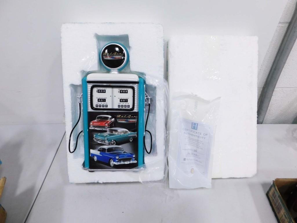 The Hamilton Collection Chevrolet Bel Air Illuminated: The Hamilton Collection Chevrolet Bel Air Illuminated Gas Pump Sculpture