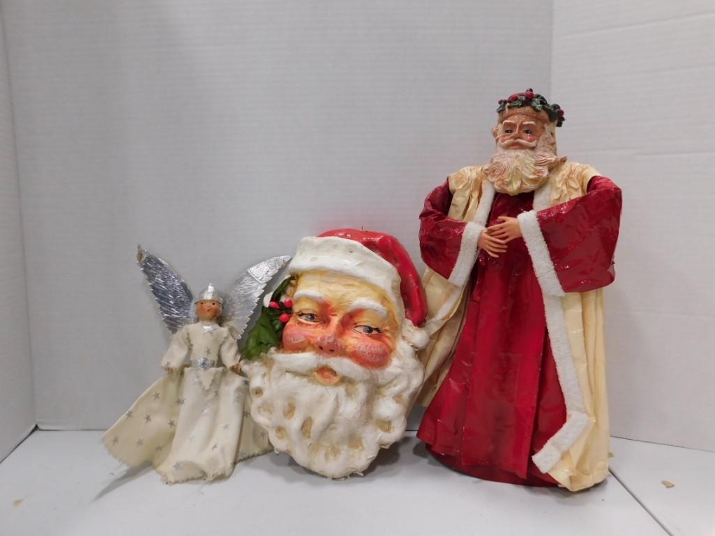Vintage Christmas incl Paper Mache Santa Face (1 of 3)