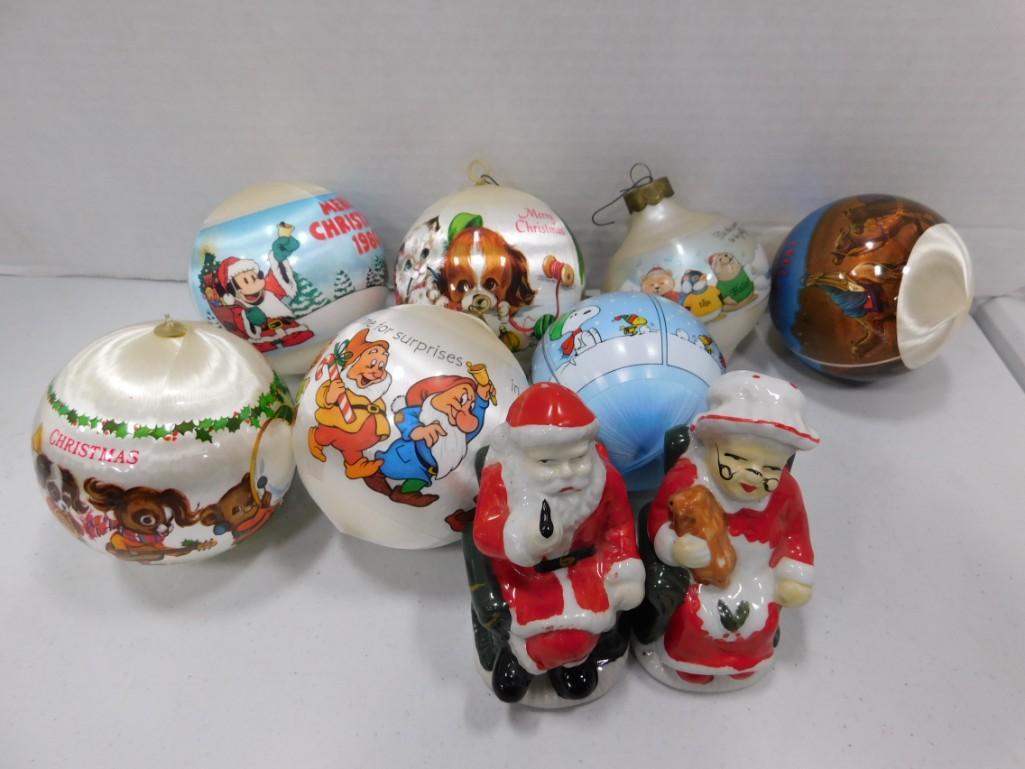 Vintage Christmas Ornaments incl Mickey Mouse , Snoopy (1 of 5)