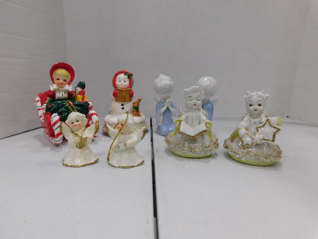 Lot of Christmas Figurines incl 2 Blume Japan Angels , (1 of 9)