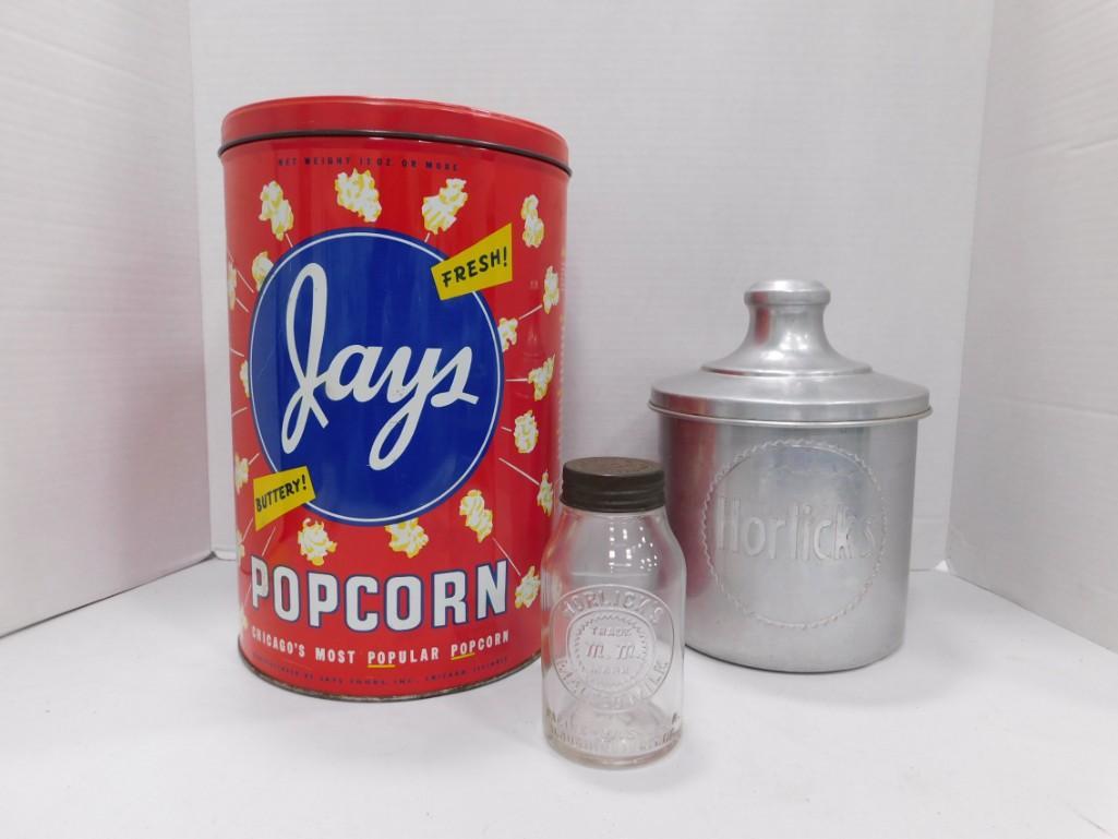 Jays Popcorn Tin , Horlicks Tin , Horlicks Malted Milk (1 of 1)