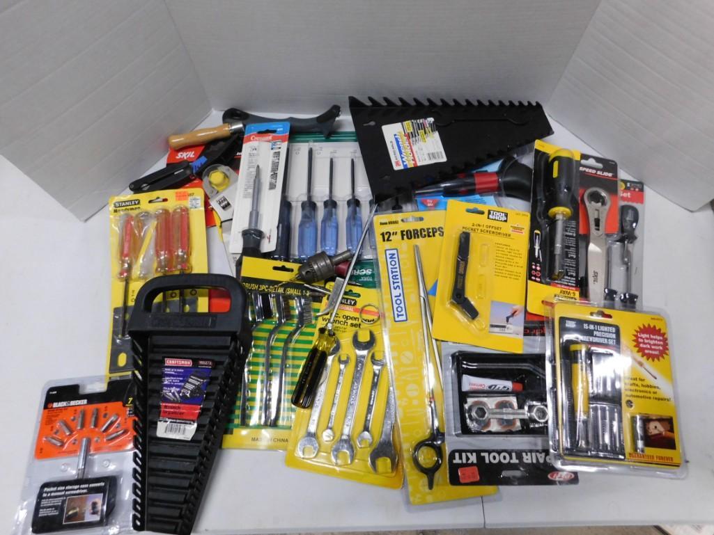 Large tool lot including screwdrivers, wrench holders, (1 of 2)