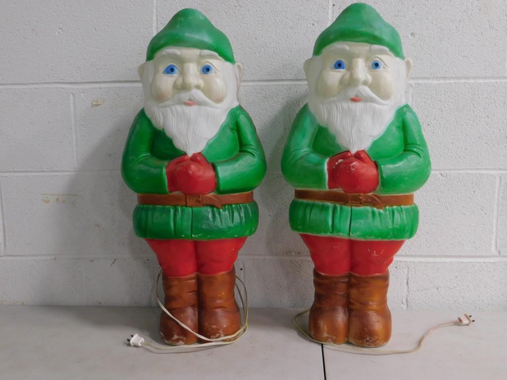 2 Vintage Blow Molds Christmas Elves (1 of 1)