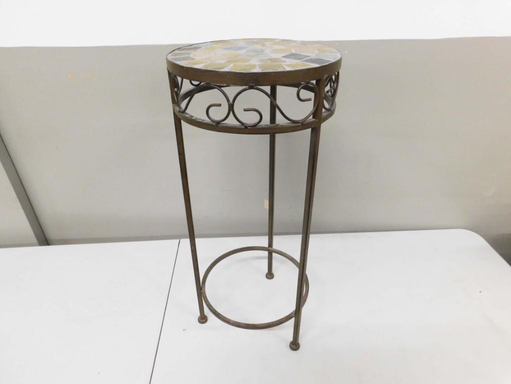 Small Modern Side Table with Metal Base (1 of 3)