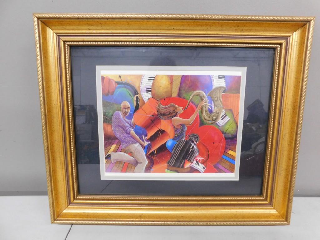 Framed Marcus Glenn "Love That Jazz" Seriolithograph (1 of 5)