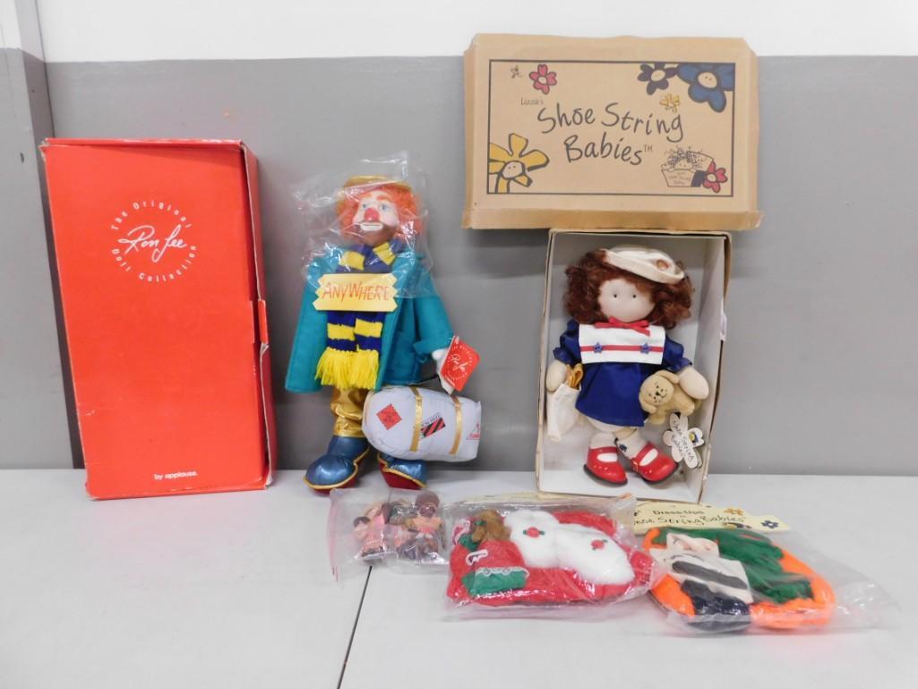 Doll Lot incl Ron Lee Clown Doll , Shoe String Babies (1 of 7)