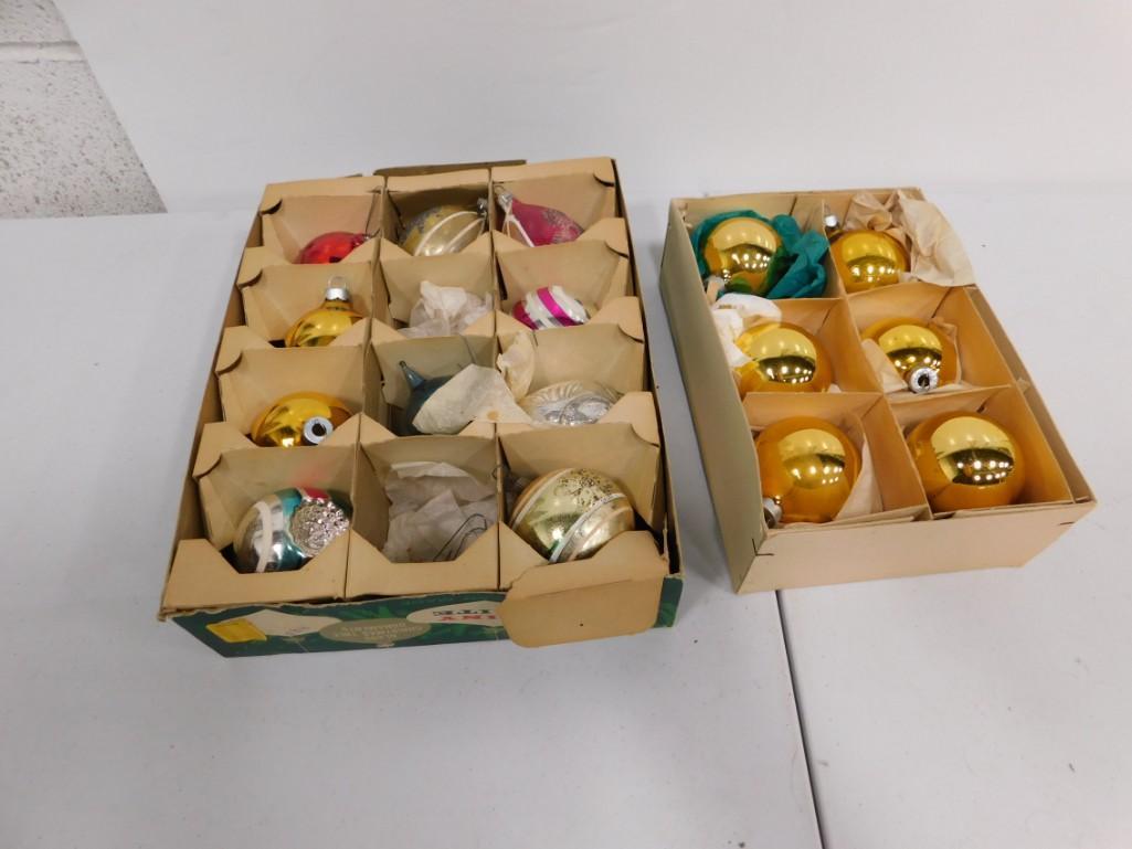 Vintage Mercury Glass Christmas Ornaments incl Indents: Vintage Mercury Glass Christmas Ornaments incl Indents , Teardrop , Shiny Brite , etc