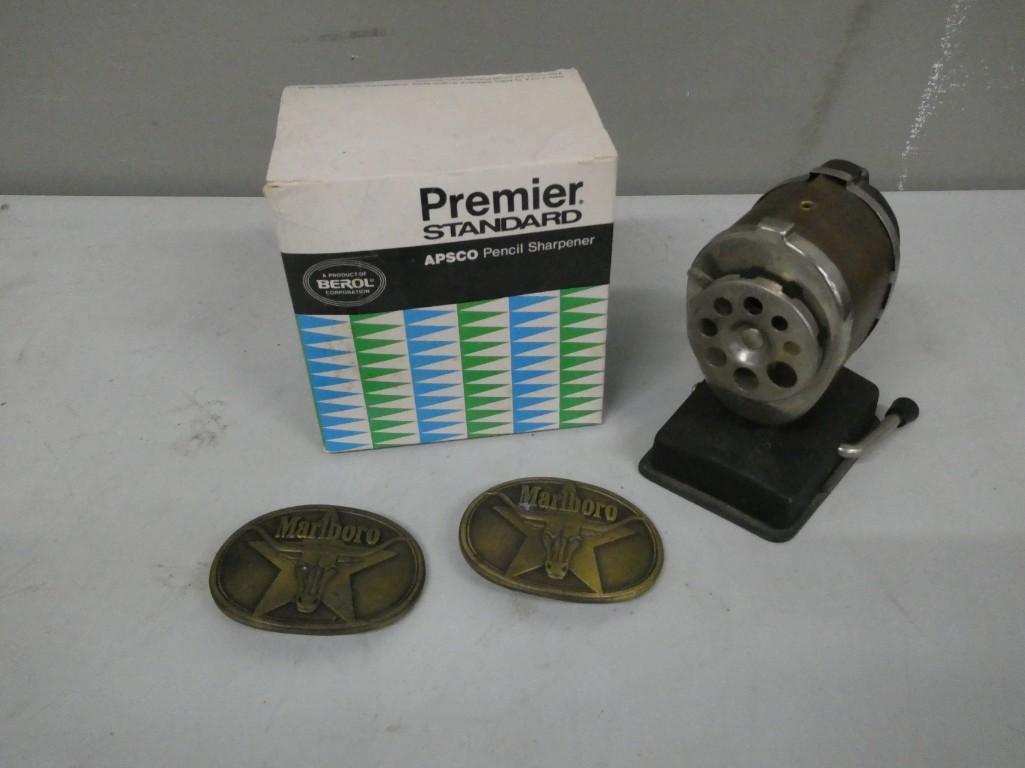 2 Marlboro Belt Buckles , 2 Vintage Pencil Sharpeners (1 of 5)