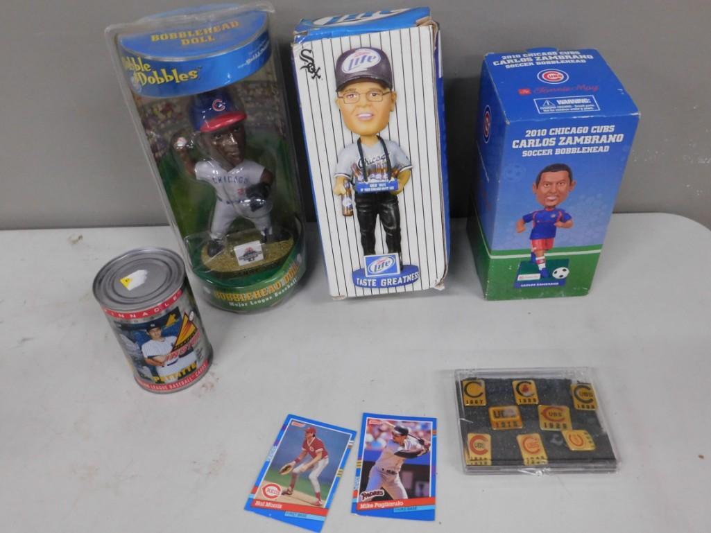 Sports Lot incl Bobble Heads , Chicago Cubs Pins , Can (1 of 5)