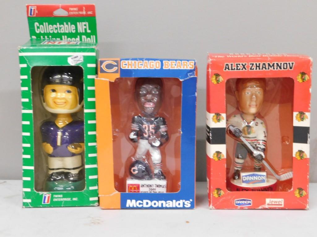 3 Bobble Heads incl Alex Zhamnov , Anthony Thomas , NFL (1 of 4)