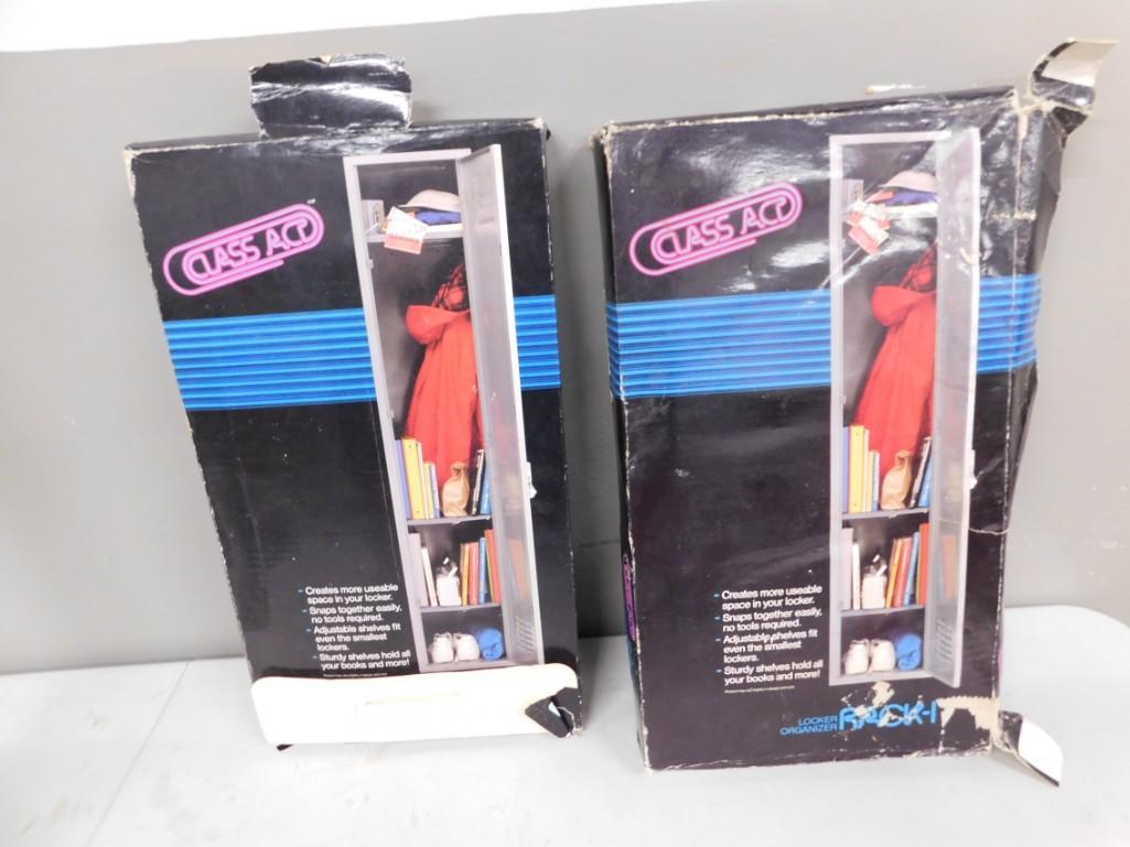1980s Class Act Locker Organizers: Vintage 1980s Class Act Locker Organizers. If you get the locker organizers, you could be like the guy on the left from the 1980's with the girl and an organized locker. Otherwise, you'll be l