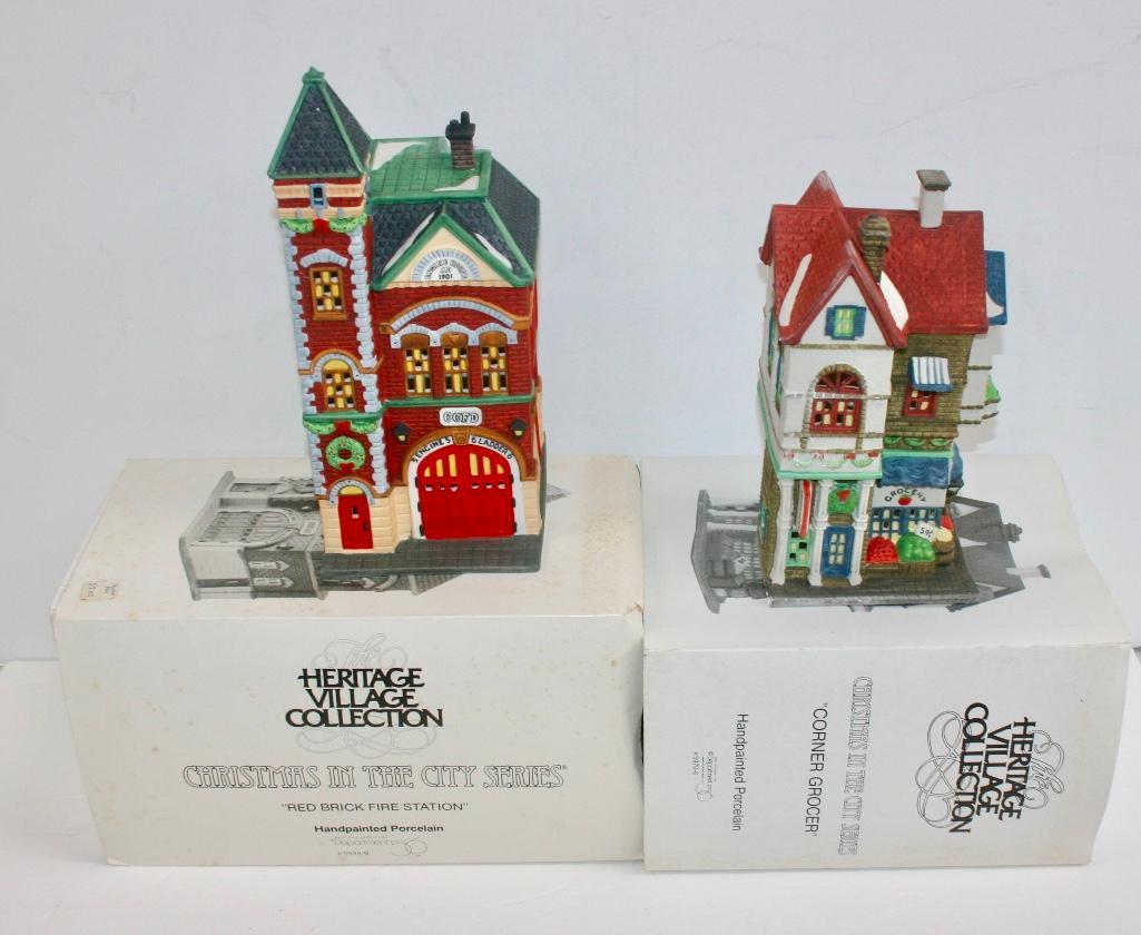 Department 56 Red Brick Fire Station & Corner Grocer (1 of 5)