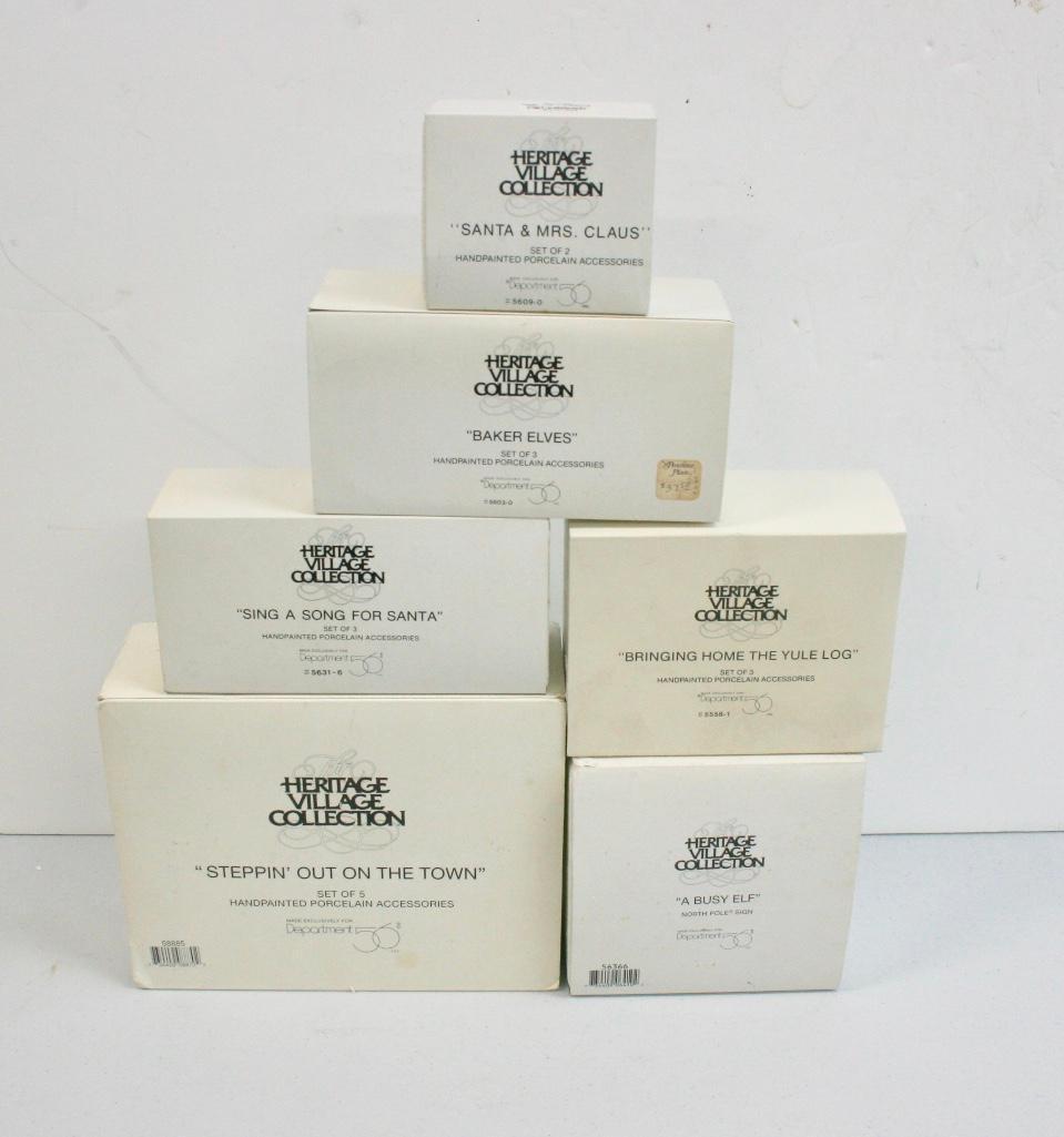 Dept 56 Heritage Village Lot of 6 Accessories - Yule (1 of 19)
