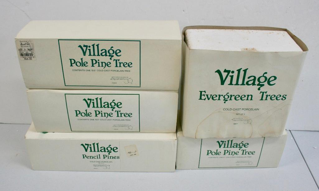 Department 56 Lot of 5 Village Trees - Evergreen, (1 of 9)