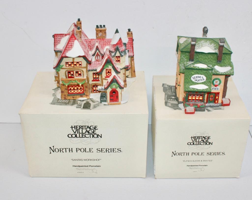 Department 56 North Pole Series - Elfie's Sleds and: Department 56 North Pole Series - Elfie's Sleds and Skates & Santa's Workshop