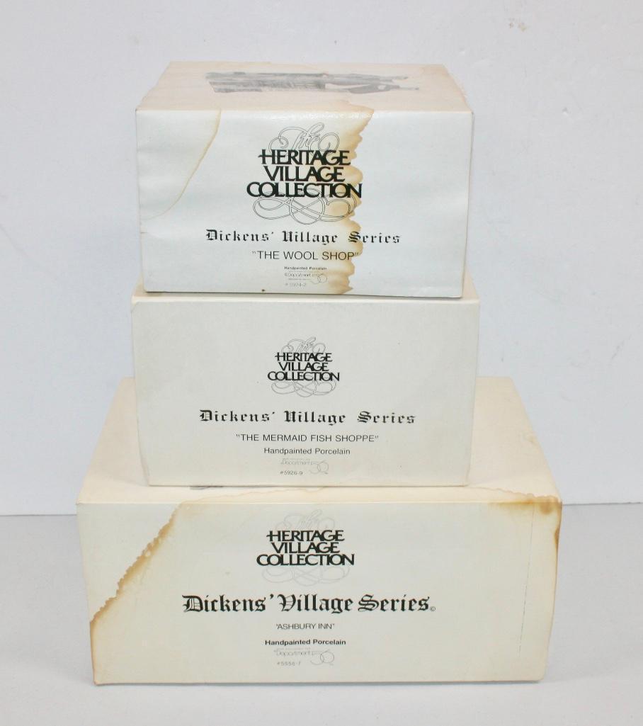 Department 56 Dickens Village Lot of 3 - The Wool Shop, (1 of 7)