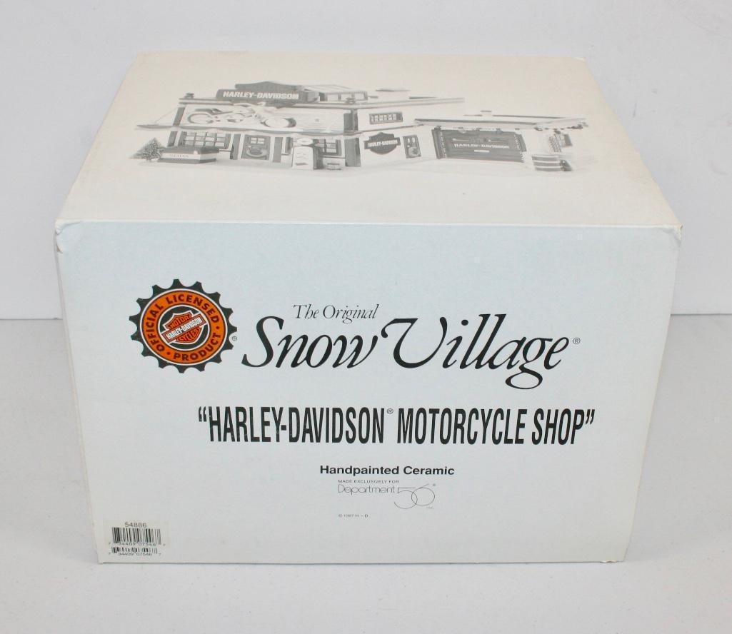 Department 56 Snow Village - Harley-Davidson Motorcycle: Department 56 Snow Village - Harley-Davidson Motorcycle Shop