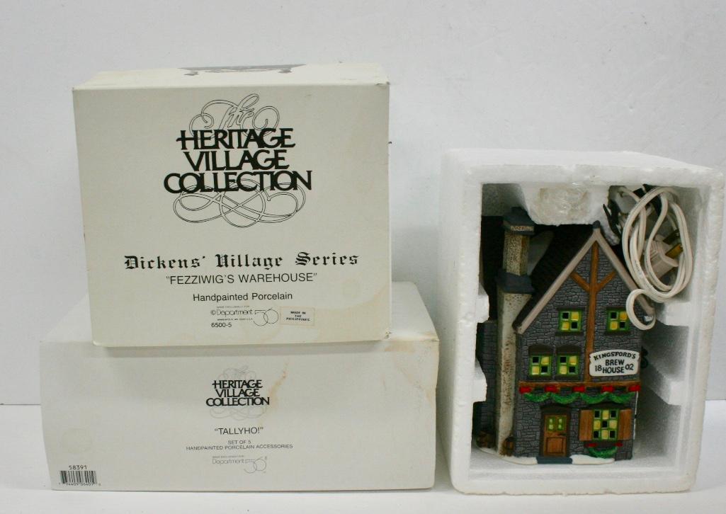 Lot of 3 Department 56 - Tally Ho, Fezziwig's (1 of 6)